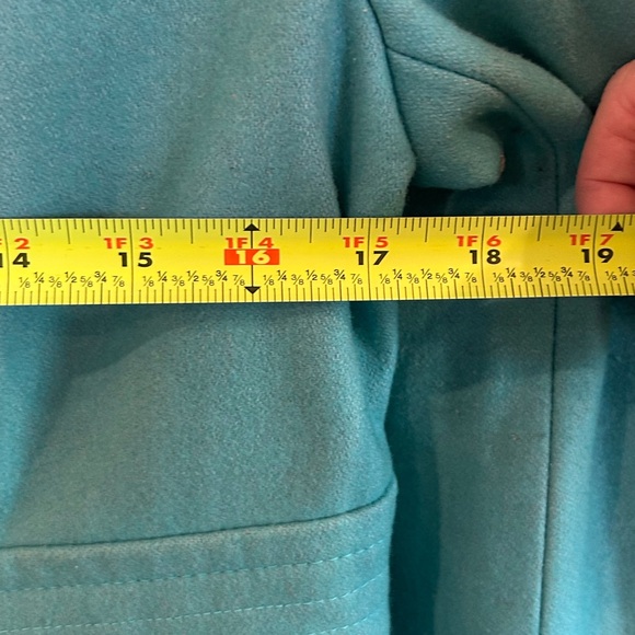 Anthropologie Tulle teal wool peacoat women’s size large - Picture 10 of 14